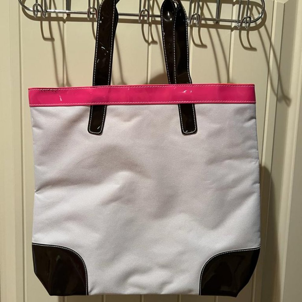 BRAND NEW ESTEE LAUDER White/Pink Tote Bag With Pouch